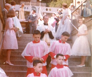 1960s (mid) - Fr. Bruno leads Piligrim Fatima statue procession