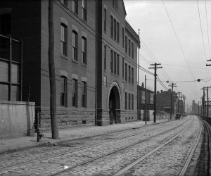 1920 - View of E. Ohio St. looking E at Duquesne Public School  715.201306.CP **