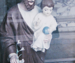 St. Joseph holding Infant Jesus inside the chapel