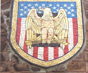 U.S.A. Coat of Arms mosaic installed 1979 In memory of Jose & Mary Tokich