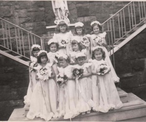 1950 Little girls who were part of the May Crowning Procession