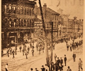 1901 - The Great Parade for the dedication of the new St. Nicholas Church, 	1326 E. Ohio Street - Croatians marching from the Church to Downtown Pittsburgh and return