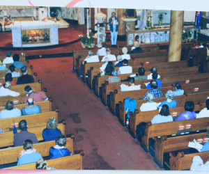 2002 April 20 - Giving visitors tour & history on St. Nicholas Church