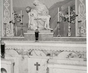 Our Lady of 7 Sorrows Altar in Vestibule -  donated by Confraternity of Christian Mothers in 1944