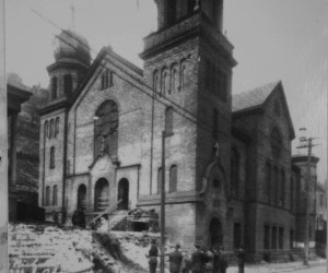 1921 Congregating outside of St. Nicholas Church