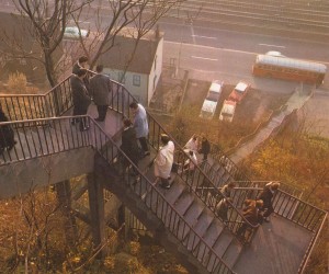 1966 - People climb the city steps from E. Ohio St. to Troy Hill (photo from  PNC Bank's calendar)