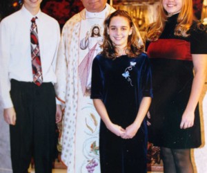 Petrick siblings, Christopher, Therasa, Lisa & Fr. Grgo Sikiric - 1999